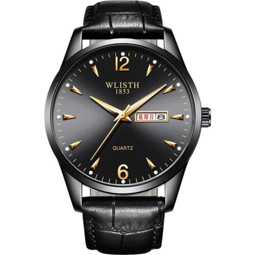 Luminous Watches Mens Fashion WLISTH Top Brand Calendar Waterproof Male Clock Luminous Business Men Watches Luxury Reloj Hombre