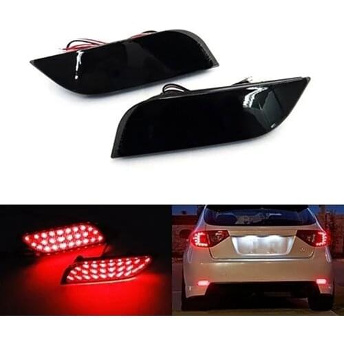 Black Car LED Rear Bumper Reflector Light Auto Driving Brake Fog Trim Tail Lamp for Subaru Impreza