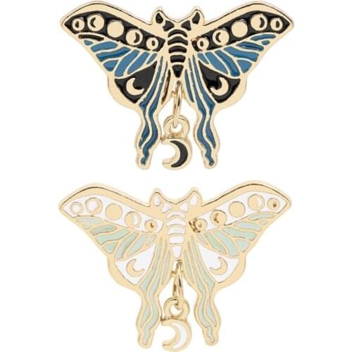 N58F Moth Enamel Badge Alloy Butterfly Enamel Pin Collar Badge Corsage Anniversary Birthday Jewelry Gift for Women Men