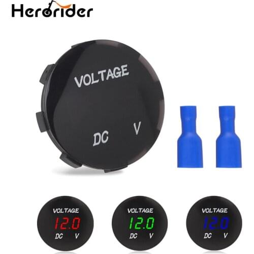 Herorider Car Motorcycle DC12V-24V Waterproof LED Panel Digital Voltage Meter Display Voltmeter
