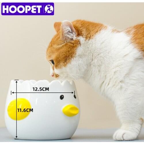 HOOPET Raised Cat Bowl Creative Cute Dog Plate Pet Ceramics Cartoon Dish Chinchilla Squirrel Hedgehog Bowl With Big Bowl Edge