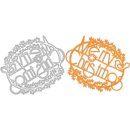 Julyarts Merry Christmas Letter Lace Metal Cutting Dies 2021 Molde For DIY Scrapbooking Decorative Embossing Handcraft Die