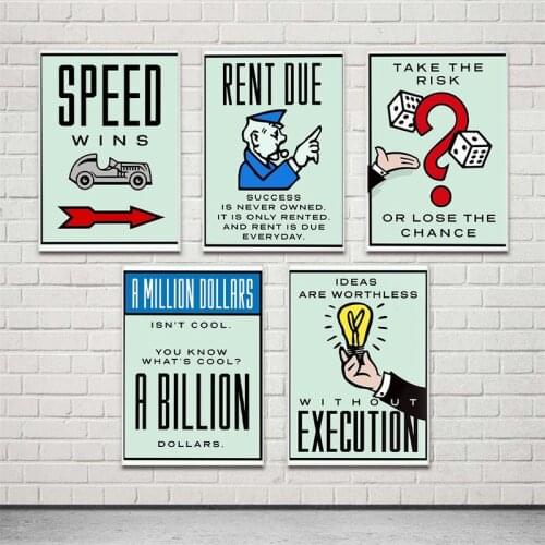 Cartoon Graffiti Hd Print Monopoly Time Is Money Canvas Painting Poster Modular Wall Art Pictures for Office Study Home Decor