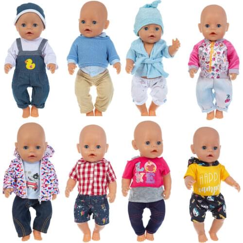 43cm New Born Baby Doll Clothes Fashion Outfits for 17 Inch Baby Doll American OG girl Doll Suits