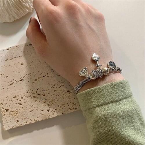 Miuoxion Wholesale Personality Fashion Jewelry Retro Love Letter Card Bracelet For Women Feature Namour Charm Gift All Seasons
