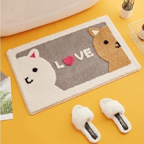 Super Soft Fiber Floor Mat Rug Cartoon Carpet Flocking Bath Mat Home Decoration Door Mat Non-slip Absorbent Bathroom Doormat