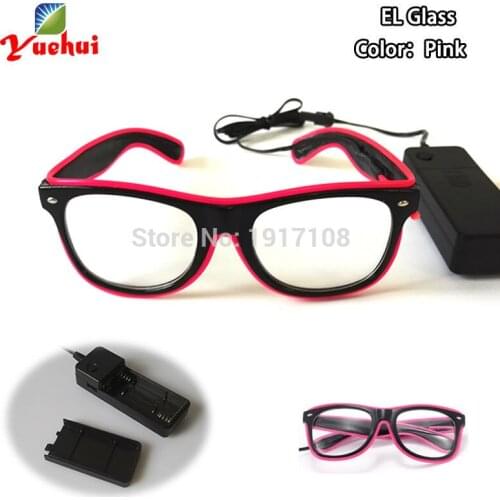 New Style 10 Color Select LED Glasses Decor Sound activated Light up EL wire Sun Glasses Gift battery Powered Party Supplies