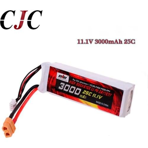 Upgrade Lipo Battery 11.1V 3000mah 25C XT60 Plug for DJI Phantom 1 FC40 DJI Flame Wheel F450 F550 FPV RC Quadcopter