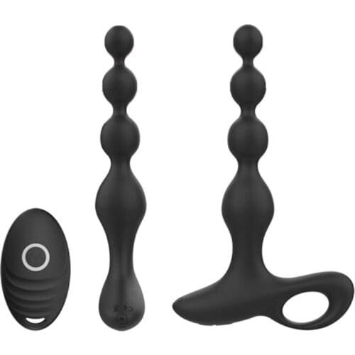 Silicone Vibrating Massager Beads Plug 10 Frequency Pleasure Vibrator Butt Stimulation Adult Sex Toys for Women Men