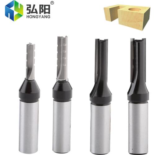 1 Piece Of 1/4" 1/2" Shank Spiral / Straight Flute TCT Milling Cutter For Woodworking Engraving 2-Edge 3-Edge Carbide CNC Drill