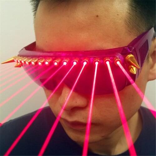 T92 Party Christmas stage wears props ballroom dance costume red laser beams light glasses dj glowing dancer robot man projector