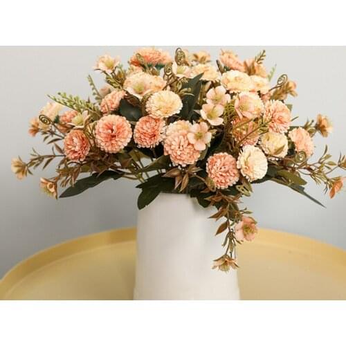 Carnation DIY Party Decoration Vintage Silk Peony Artificial Flowers Small Rose Wedding Fake Flowers Festival Supplie Home Decor