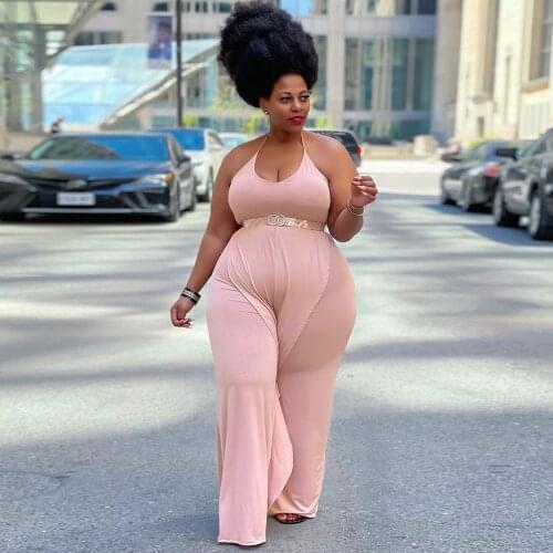 XL-4XL Plus Size Solid Rompers Womens Jumpsuit Off Shoulder Cascading Ruffles Wide Leg Overall Summer Cleavage Bodycon Outfits
