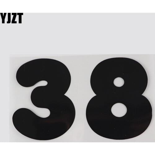 YJZT 17.2CM×10.2CM 38 Number Decal Sports Basketball Fitness Vinyl Car Stickers 13D-0552