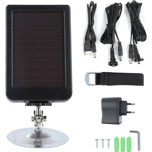 Outdoor Solar Panel Charger US/EU Plug Hunting Trail Camera Charger For Suntek HC-300M HC300 HC-500m Hunting Camera #SD