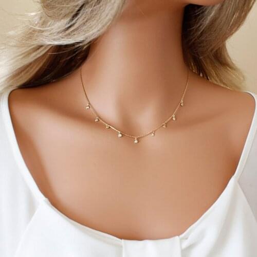 Women Necklace Creative Simple Collarbone Chain Charming Lady Pendant Choker Necklace Jewelry Gifts Surprise Engagement Gift