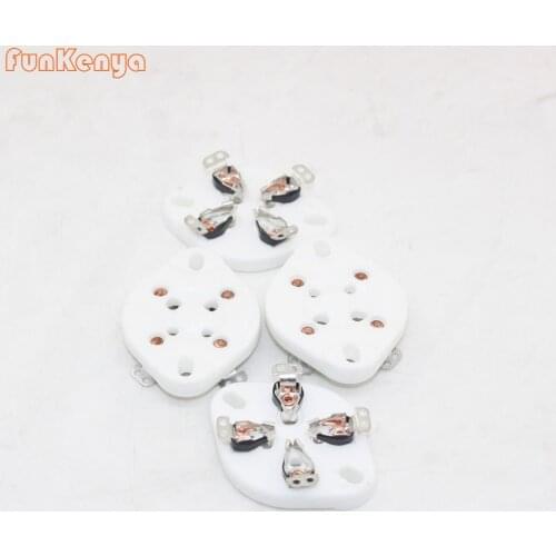 10PCS Gold Four Pin Ceramic Tube Socket Base 2A3 300B FU811 811A 866 572B 101D Electric Amplifier Tube Socket GZC4-1 GZC4-G