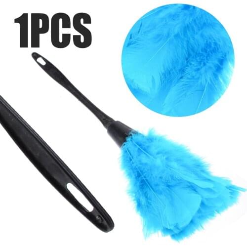 1pcs Multicolor Feather Duster Black Plastic Handle Brush Dust Cleaner Household Cleaning Tools Dusters