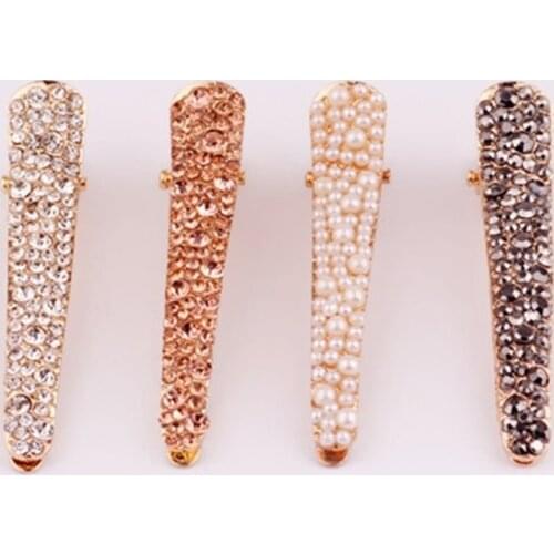 1PC Women Hair Clips Alloy Crystal Pearl Hairpins Barrettes Girls Elegant Hairgrips Hair Accessories for Woman