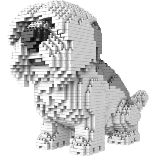 1800pcs 686-04 Cartoon Dog Mini Diamond Building Block Poodle Dachshund Corgi Husky Pug Model Brick Toy for Children Gifts