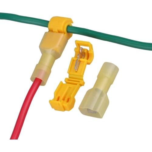 Free Shipping Brand New 50PCS Yellow Quick Splice Wire Terminals&Male Spade Connectors 2.5-4mm 22-10AWG Electrical Contacts