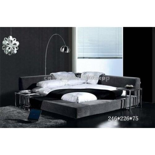 Large bedroom furniture fabric bed king/queen bed frame
