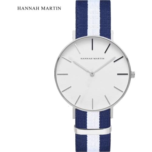 Hannah Martin Watch Men Women Ultra-thin Nylon Quartz Wrist Watch Clock Classical Couple Watch Relogio Masculino Feminino