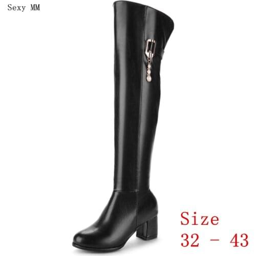 Spring Autumn Women Over the Knee Boots High Heel Woman Thigh High Boots Small Plus Size 32 - 43