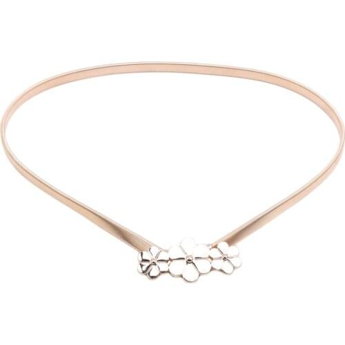 Flower Designer Belts Women Metal Belt Flower Elastic Strap Waist Belt Luxury Silver Gold Chain Stretch Elastic Belt Waist