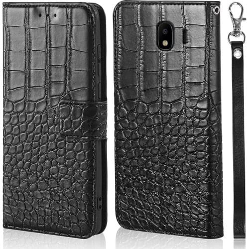 DOREXLON Magnetic PU Leather Flip Wallet Stand Cover for Samsung Galaxy J4 2018 EU J400F J400 Magnet crocodile grain cover