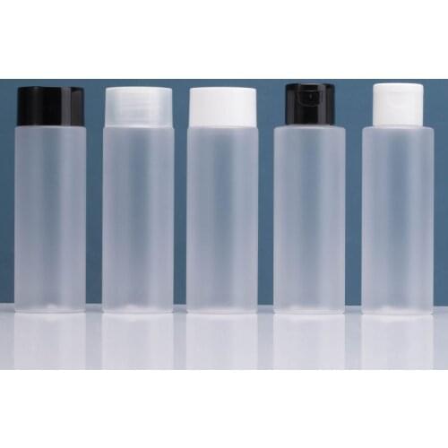 100ml frosted plastic PET BOTTLE black white screw flip lid for lotion/emulsion/water/toner foundation skin care packing