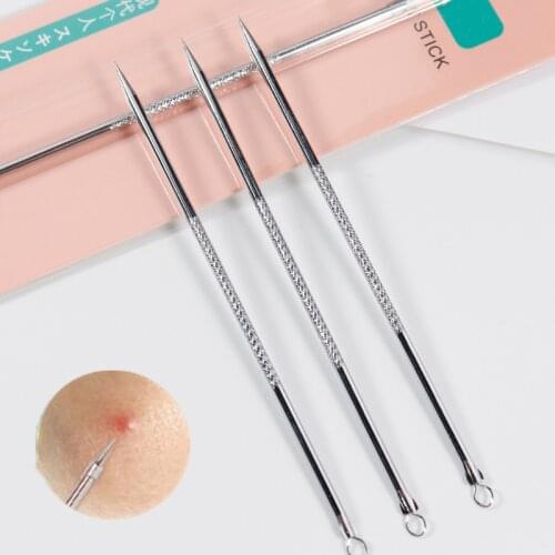 Hot Stainless Steel Blackhead Comedone Acne Blemish Extractor Remover Face Skin Care Pore Cleaner Needles Remove Tools