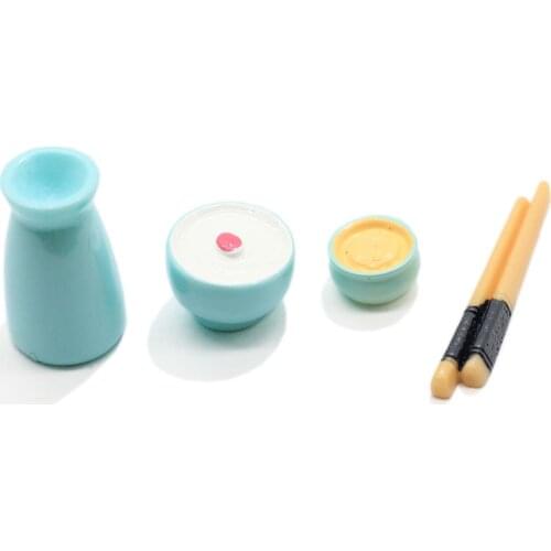 Kawaii Resin Rice Wine Bottle Bowl Fairy Garden Dollhouse Figurines DIY Micro Landscape Home Garden Decor Play Toy