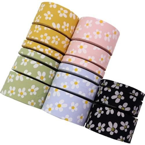 5 yards Small floral fresh printed embossed cloth ribbon ribbon handmade bowknot hair accessories hairpin material
