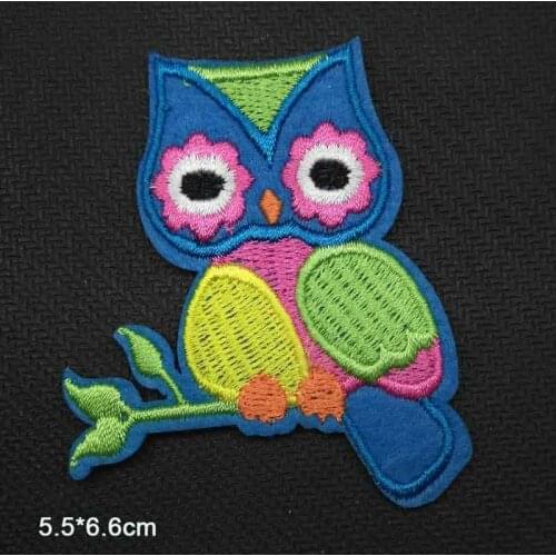 Cartoon Bird Owl Iron On Embroidered Clothes Patches For Clothing Stickers Garment Wholesale