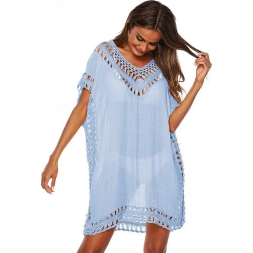 2021 New Spring Womens Miniskirt Sexy Backless Beach Smock Loose Short Sleeve Top Hollow Solid Color Ankara Joker Short Skirt