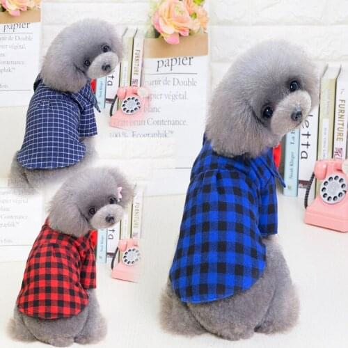 Pet Dog Clothes for Dog Soft Plaid Dog Vest Clothes for Small Medium Dogs Chihuahua Cotton Puppy Shirts Bow T Shirt Cat Vests