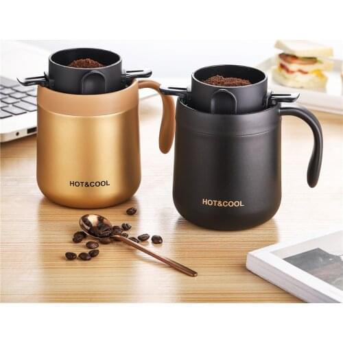 Coffee Filter Portable 304 Stainless Steel Drip Coffee Tea Holder Funnel Baskets Reusable Tea Infuser and Stand Coffee Dripper