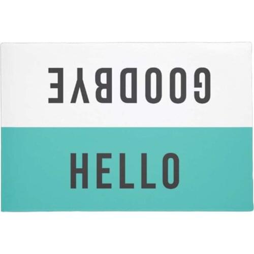 Hello Goodbye Classic and Cute Doormat Home Decoration Entry Non-slip Door Mat Rubber Washable Floor