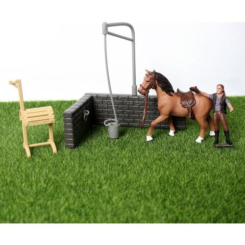 Realistic Horse Wash Area animal farm scene Model Horse Toys with various accessory parts PVC Fidget Toy Scene Design figurine