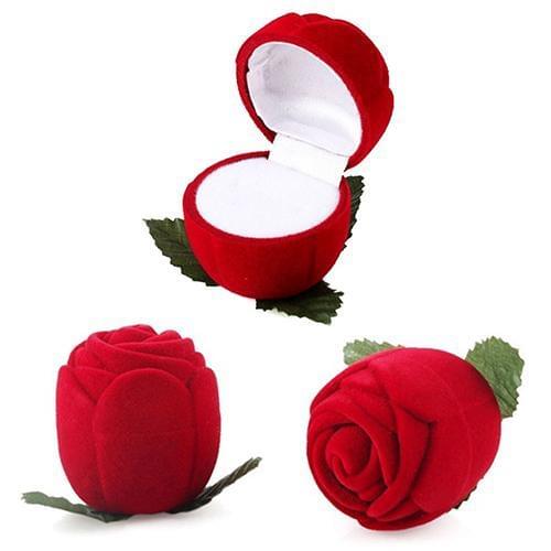 Hot Sale Romantic Rose Jewelry Package Box Wedding Ring Earrings Box Jewelry Organizer Storage