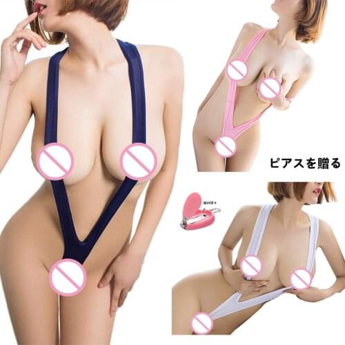Sexy Bodysuit Women Tempting Solid Color Y-shaped V-shaped Porno Lingerie Sexy Underwear Women See-through Jumpsuit Cosplay Lady