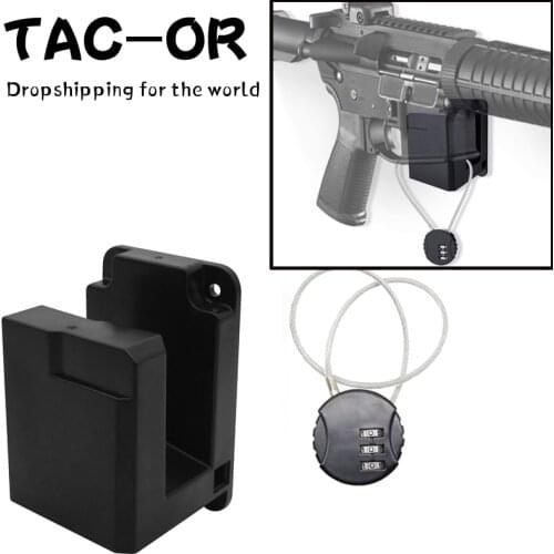 Tactical Rifle Display Storage Rack Wall Mount Shot Gun Hanger Organization Safety Bench Rest with Cable Lock for Hunting AR15