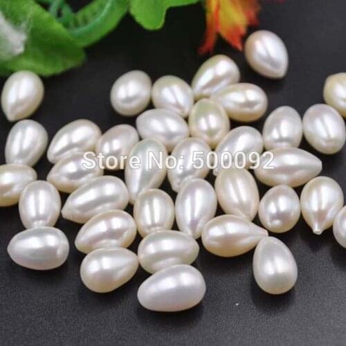 Drop pearl Lots 50 PCS 8-8.5mm half drilled freshwater pearl