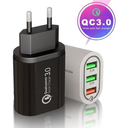 USB Charger 18W 5V 3A Quick charge 3.0 EU US Plug for iPhone X 8 7 Samsung S9 S10 Xiaomi mi 8 9 Huawei P20 P30 PRO Phone Charger