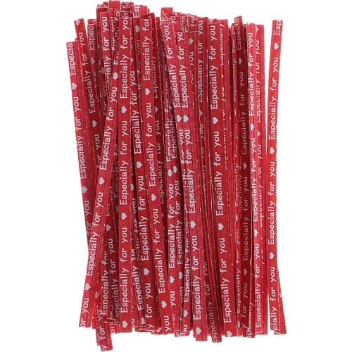 100 Pieces Coloured Kraft Paper Metallic Twist Ties 8cm for Cone Cellophane Bags