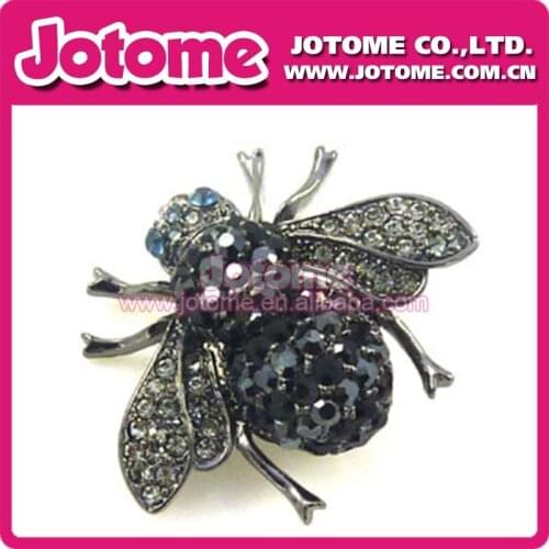 100pcs/lot Vintage Black Bee Alloy Fashion Jewelry Rhinestone Brooch for Mens Suit and Ladies Women Dress