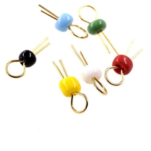 100pcs PCB test Point THM Bead Gold plated ceramic test loop circuit board test Pin Resist High Temperature Loop terminals