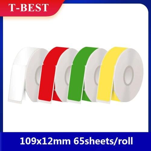 109x12mm 65sheets/roll Waterproof Cable Labels 4.3x0.5 inch Self-adhesive Label Stickers Support Thermal Print for Price Tag