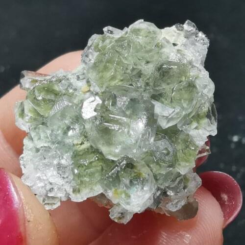 14.8gNatural transparent green heart fluorite crystal poison placer specimen healing stone decorative quartz gemstone